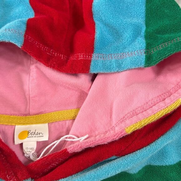 Mini Boden Colorful Striped Hooded Swim Coverup - Picture 5 of 7